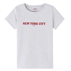 A.P.C. | Hip Euro Style Streetwear New York City T Shirt Heathered Grey | L